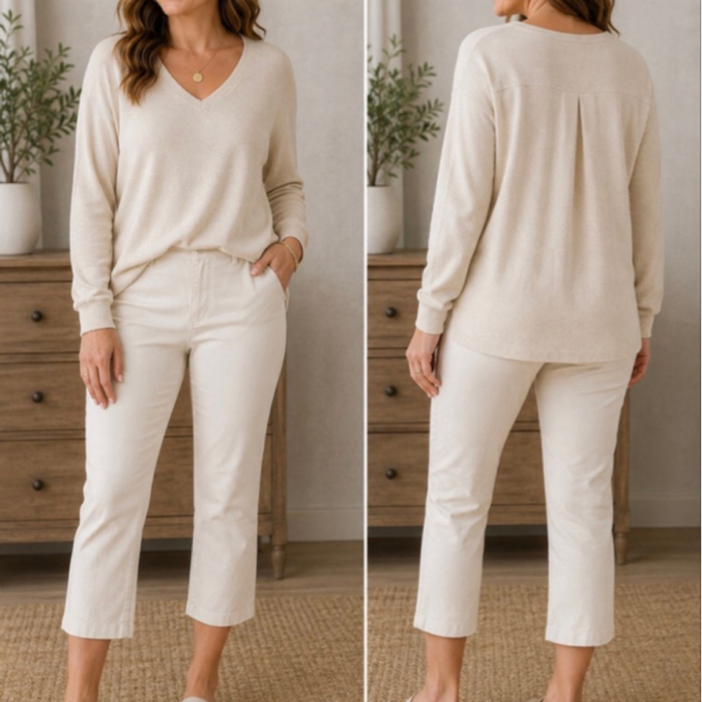 Women's Rachel Zoe white Ankle & Cropped Pants Size 8
